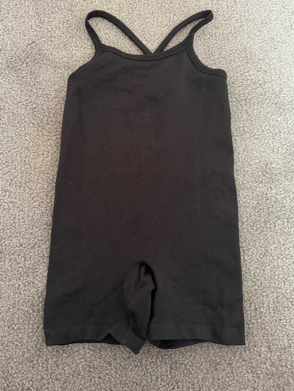 All In Motion Black Ribbed One-Piece Bodysuit